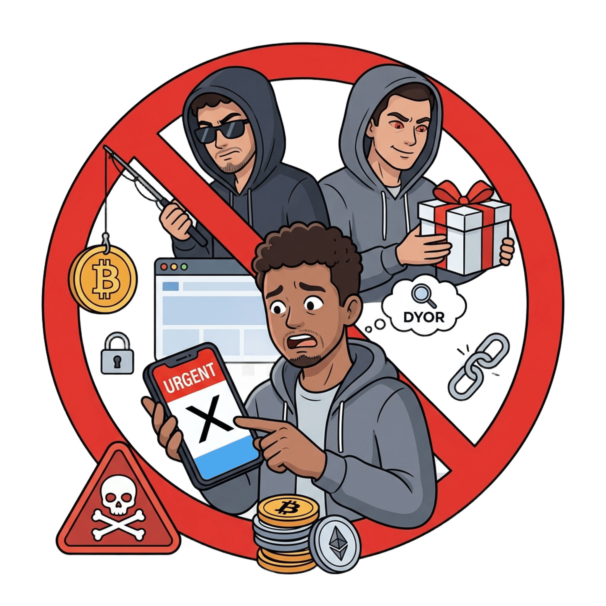 Anti-scam safety illustration